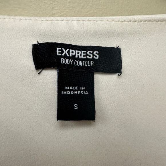 Express Body Contour White Sleeveless Open Back Cutout Thong Bodysuit Size S - Picture 3 of 11